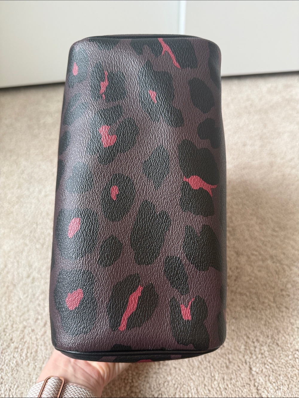 Coach Women's Mini Bennett Black & Pink Leopard Print Satchel - Picture 4 of 5